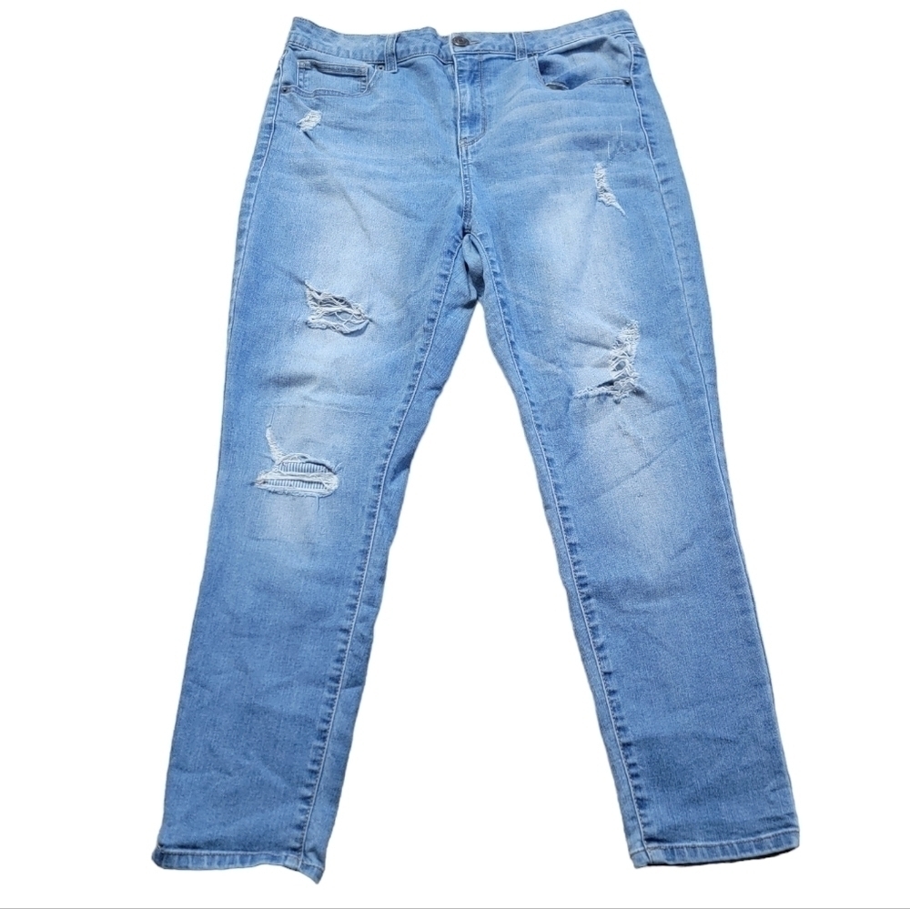 So Women's High Rise Jegging Jeans Light wash Distressed Denim RN88083